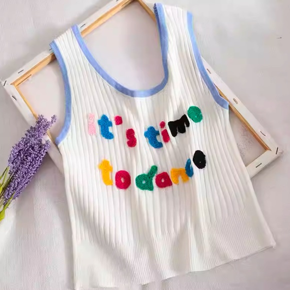 OS “It’s Time To Dance” Ribbed Tank Top - Picture 2 of 2